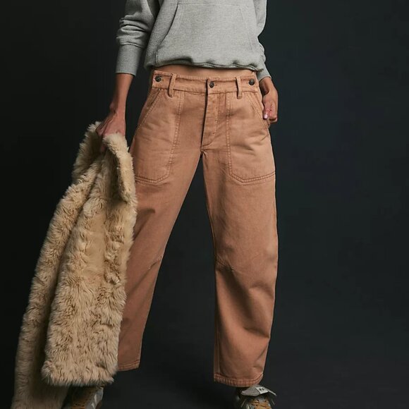 We The Free Crystal Skies Barrel Pants Color: Macchiato - Picture 1 of 5